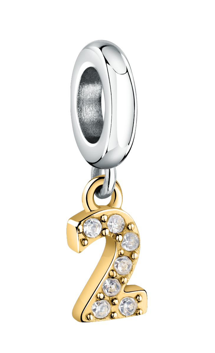 Morellato charm number 2 for woman silver , Gold