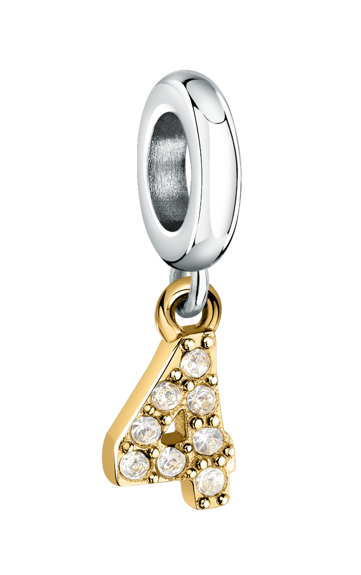 Morellato charm number 4 for woman silver , Gold