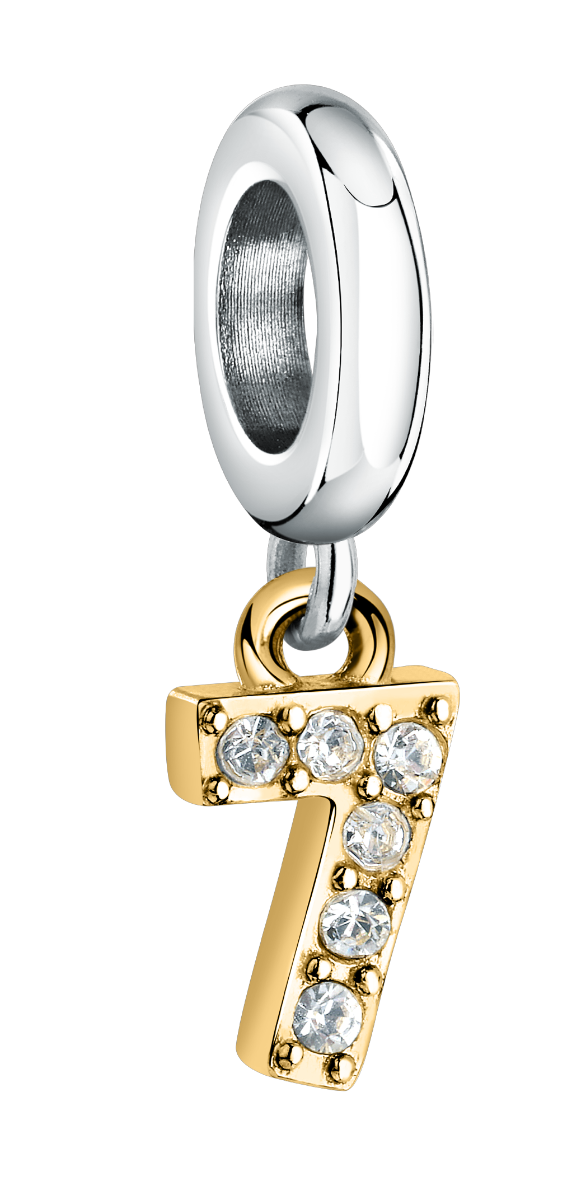 Morellato charm number 7 for woman silver , Gold