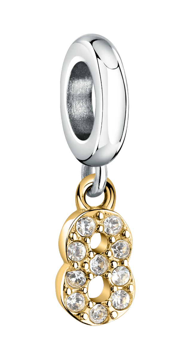 Morellato charm number 8 for woman silver , Gold