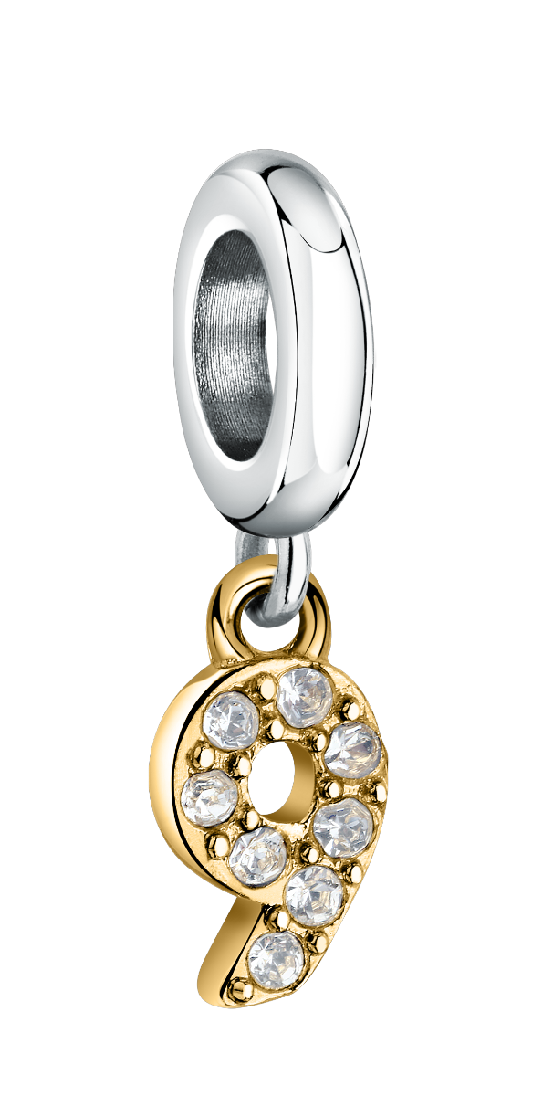 Morellato charm number 9 for woman silver , Gold