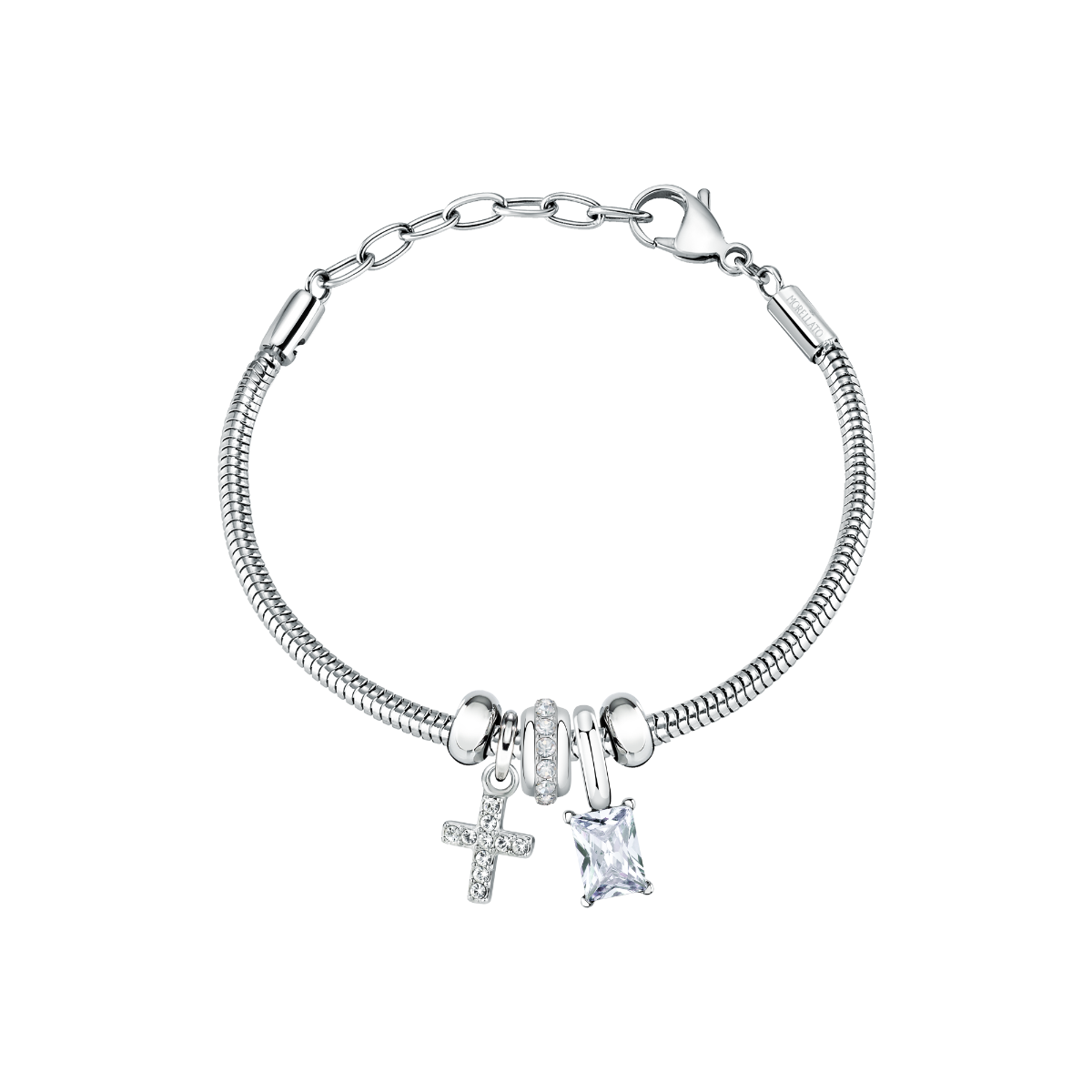 Morellato women bracelet steel silver with beads