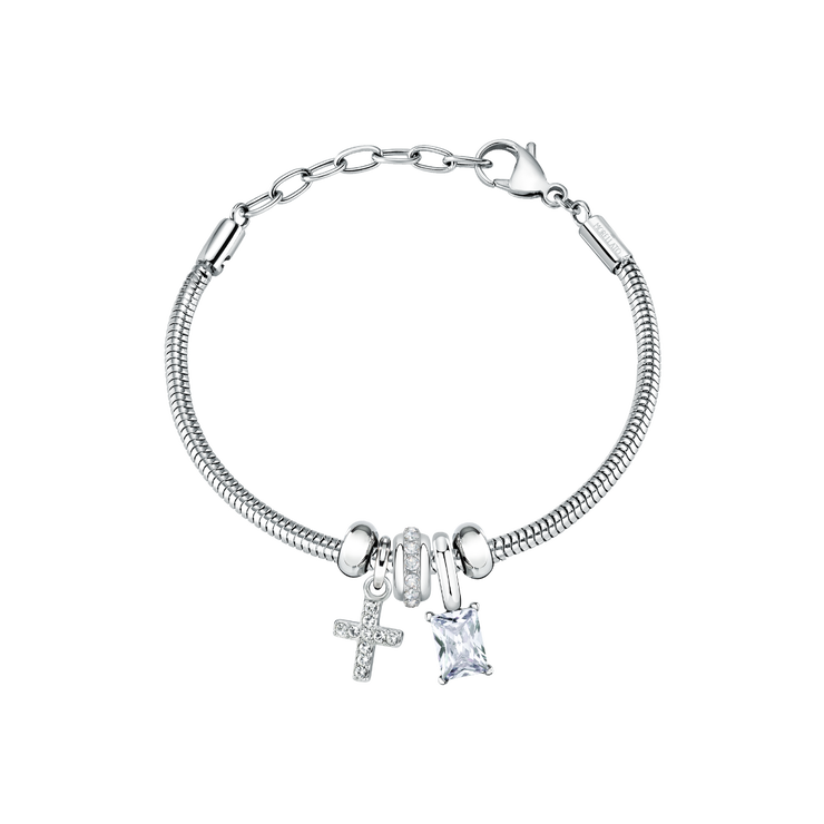 Morellato women bracelet steel silver with beads