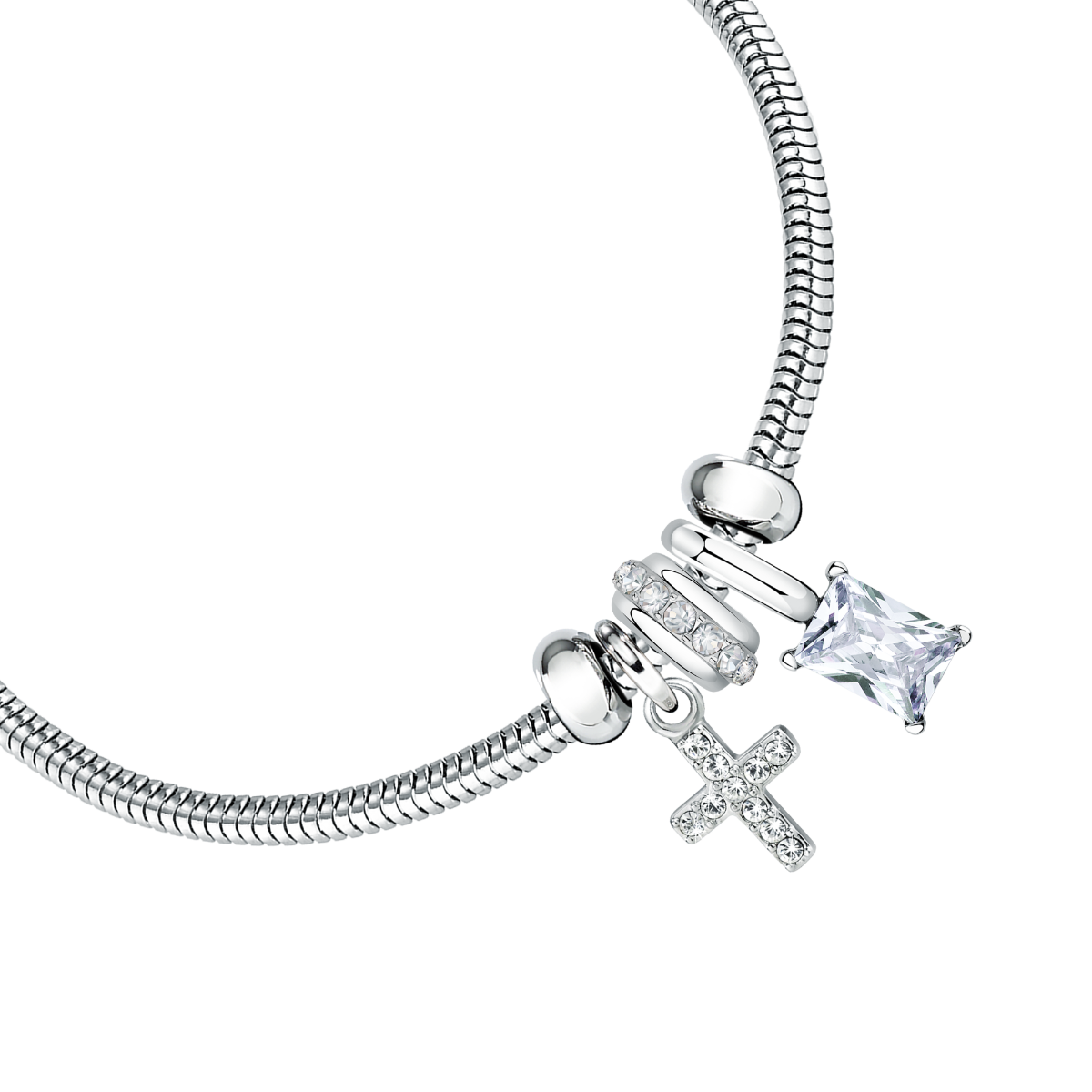 Morellato women bracelet steel silver with beads