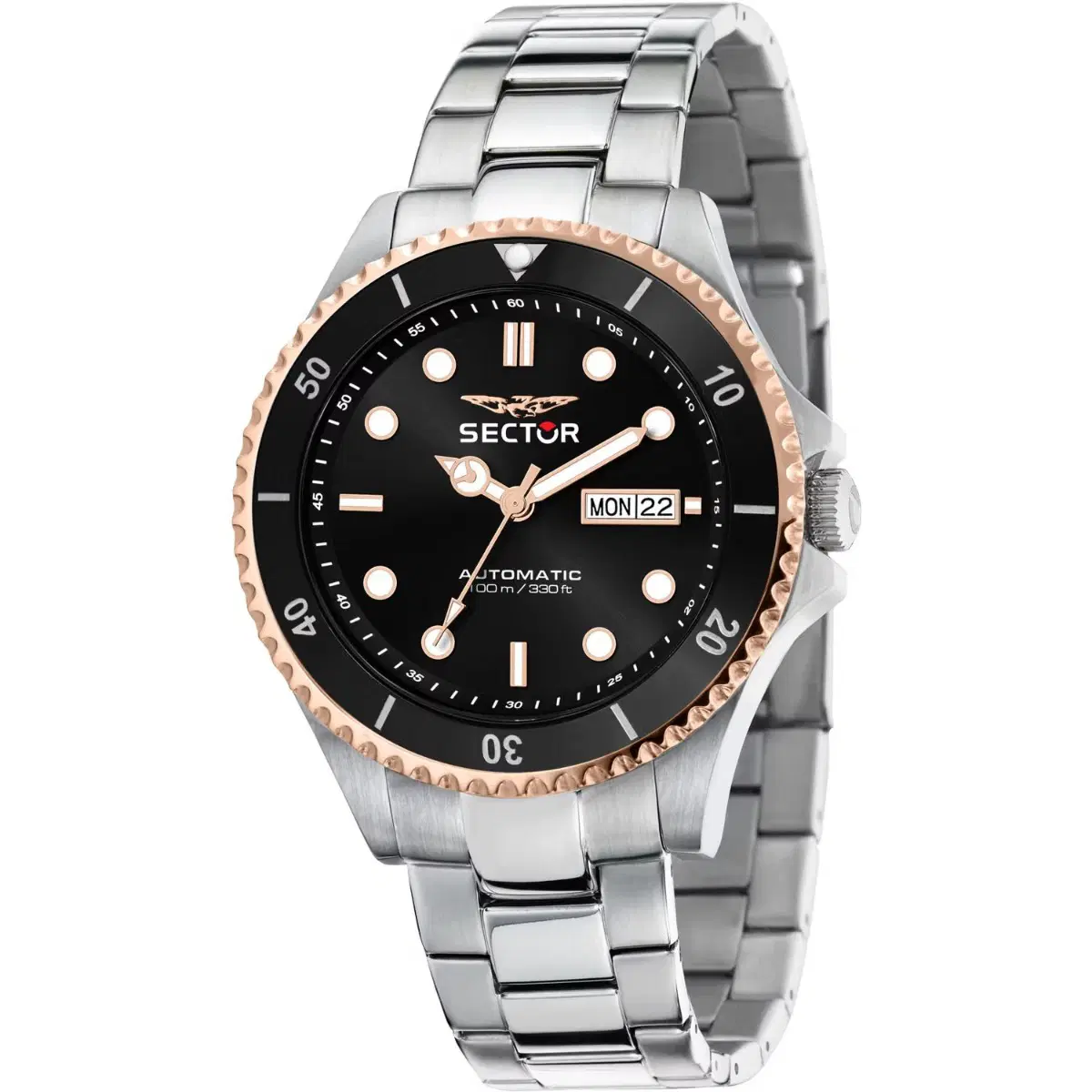 Sector 230 automatic men watch steel silver , Black