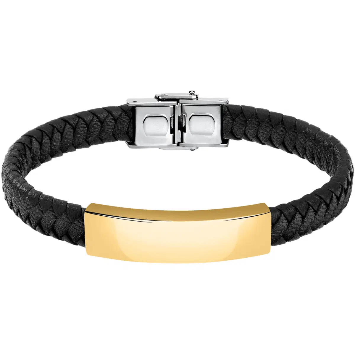 Sector Bandy bracelet for men gold , Black leather