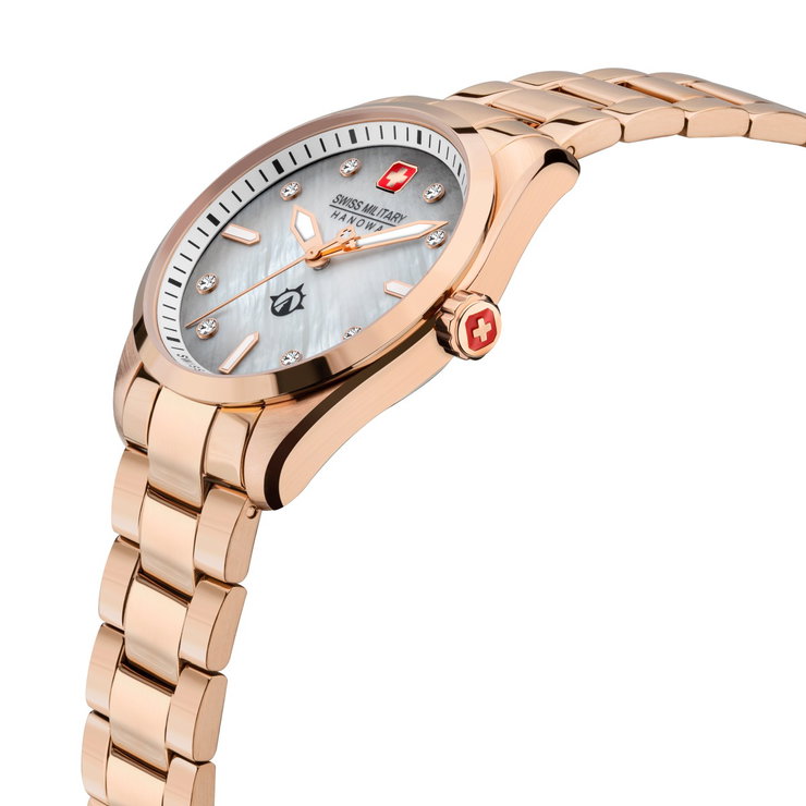 Swiss Military Hanowa Women Watch Rose Gold With Crystal