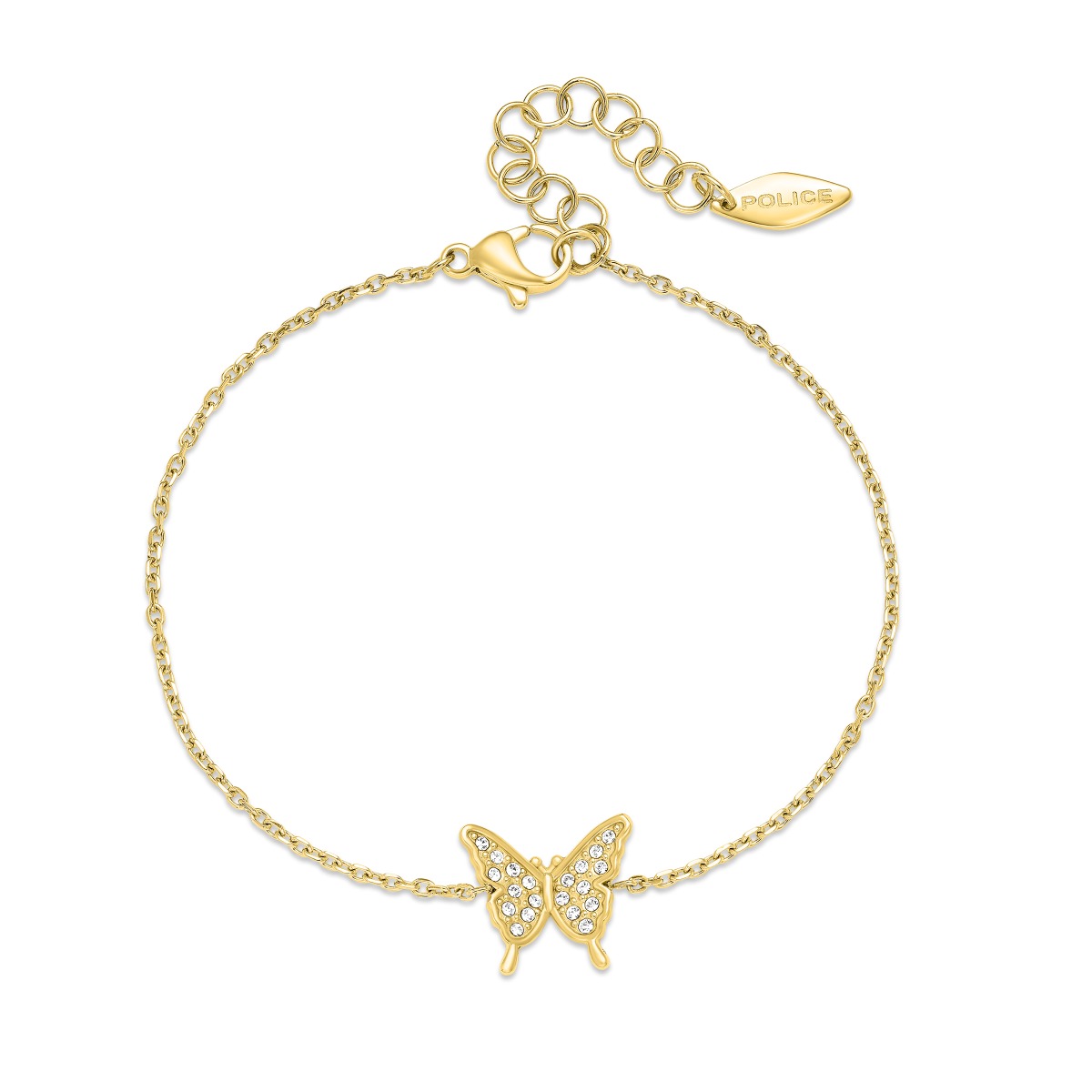 Police SPIRIT Ladies Bracelet Gold Plated Butterfly 
