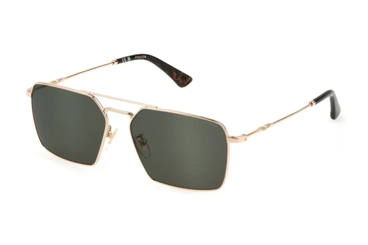 Police Men’s Sunglasses – Gold Frame & Dark Green Lenses