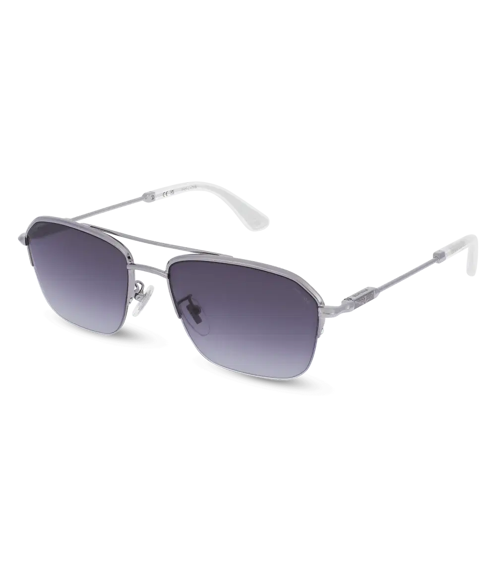 Police Men’s Sunglasses – Silver Frame - Gradient Grey Lenses