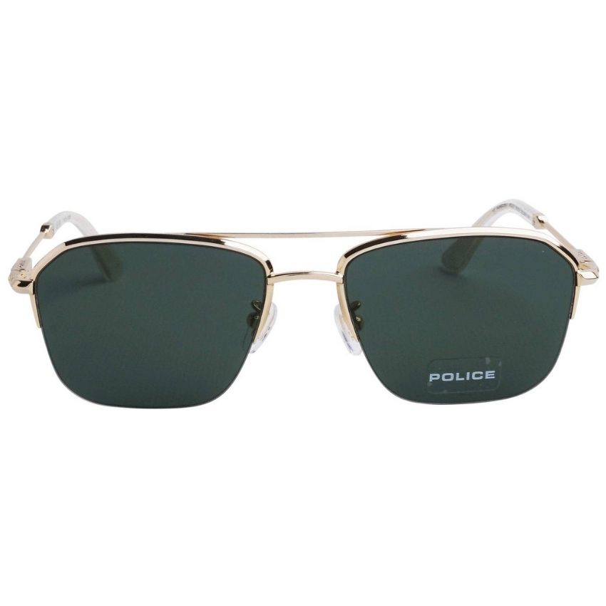 Police Men's Sunglasses – Gold Frame with Green Lenses