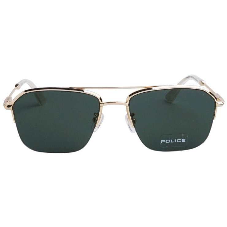 Police Men's Sunglasses – Gold Frame with Green Lenses