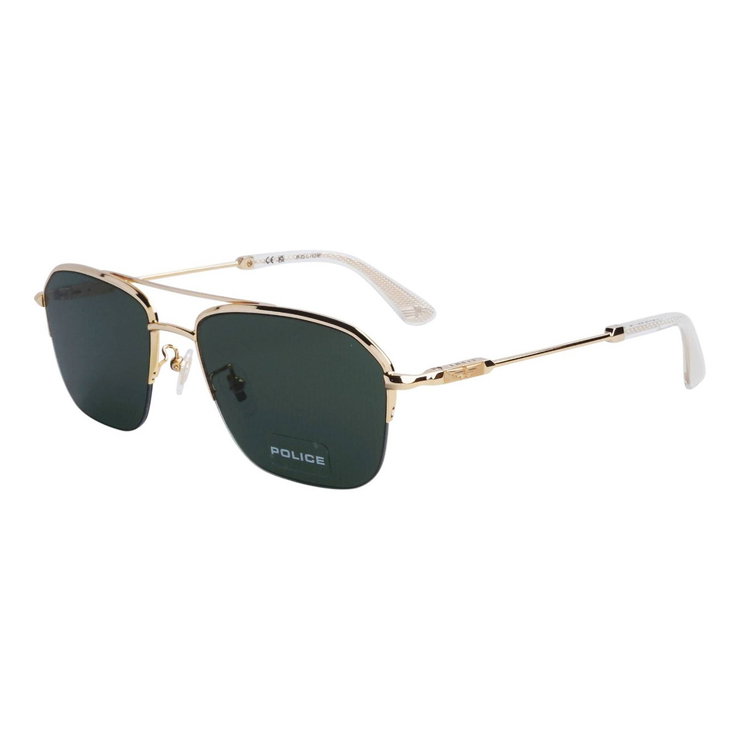 Police Men's Sunglasses – Gold Frame with Green Lenses