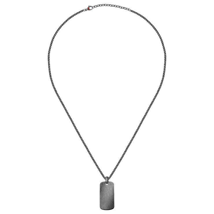 Sector Basic Necklace For Men Stainless Steel , Black