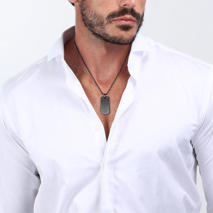 Sector Basic Necklace For Men Stainless Steel , Black