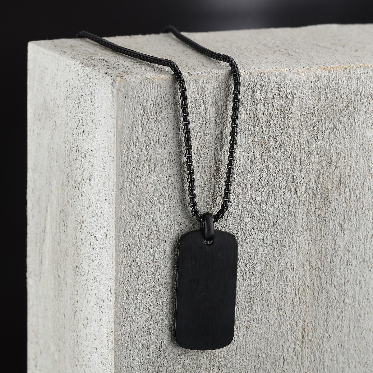 Sector Basic Necklace For Men Stainless Steel , Black