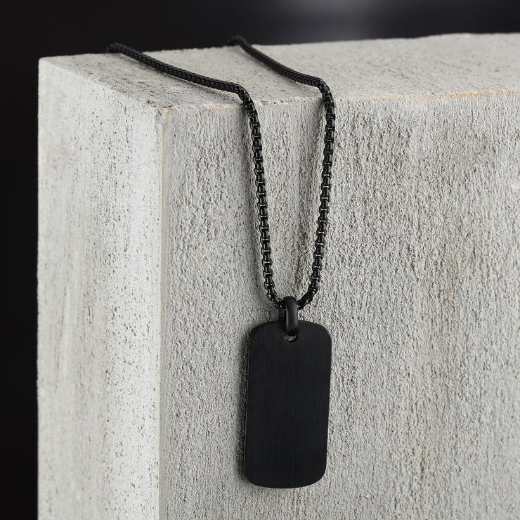 Sector Basic Necklace For Men Stainless Steel , Black