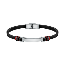 اسوارة باندى من سيكتور للرجال لون اسود مع جلد احمر مقاس 22 سم