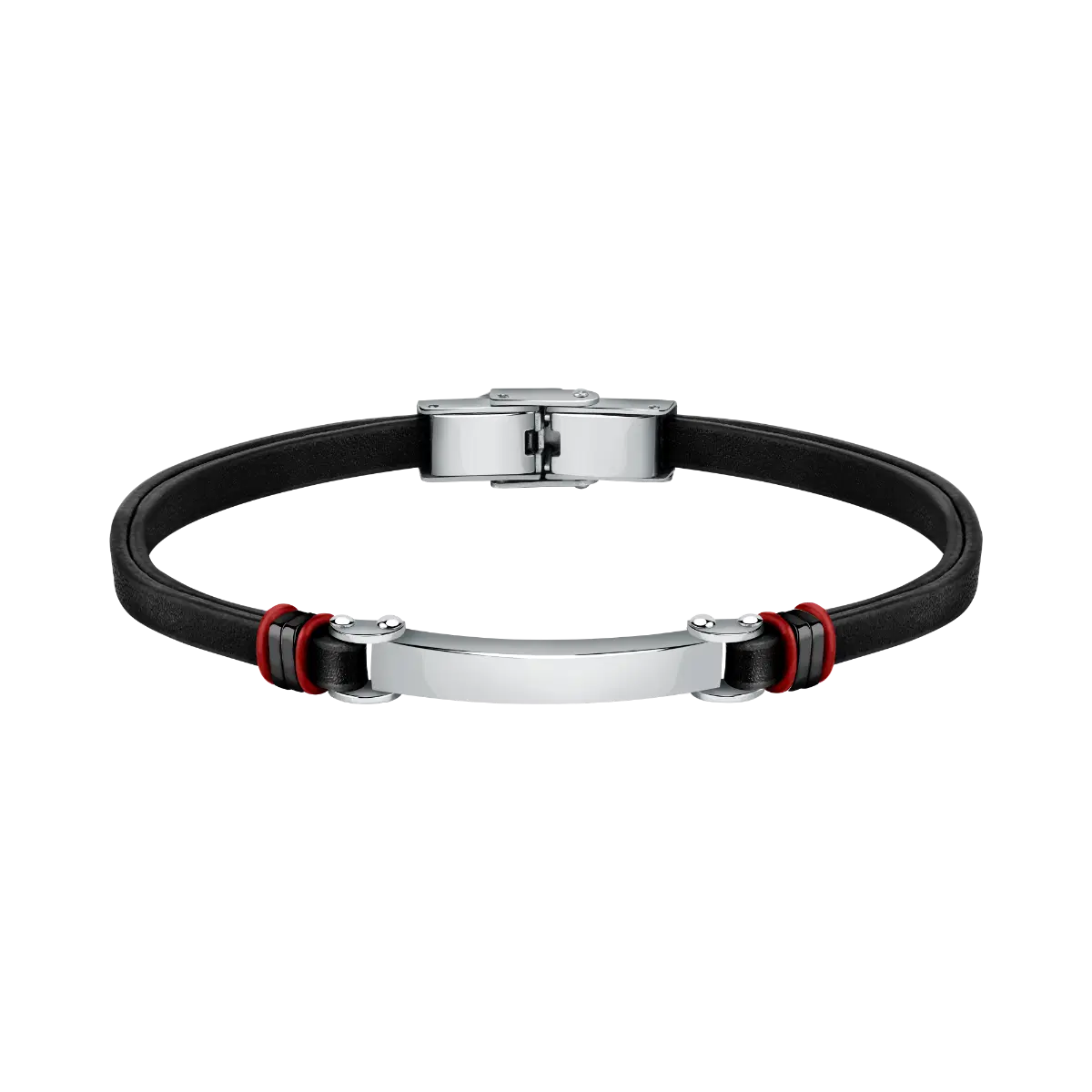 Sector BANDY gent bracelet black , Red leather size 22cm