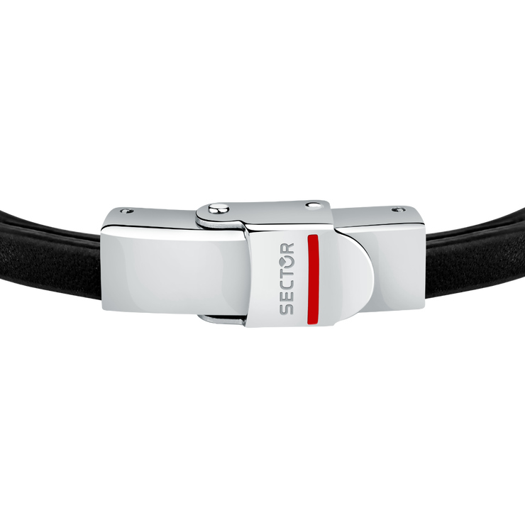 Sector BANDY gent bracelet black , Red leather size 22cm