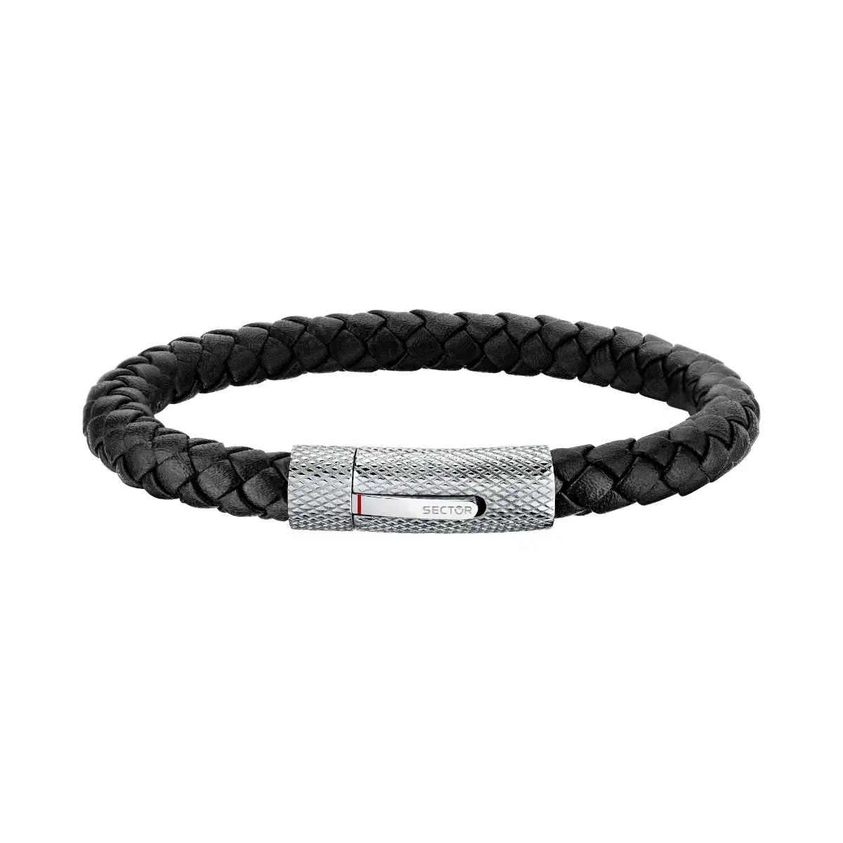 Sector Bandy Bracelet For Men Leather , Black Size: 20,5cm