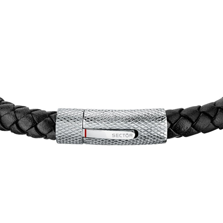 Sector Bandy Bracelet For Men Leather , Black Size: 20,5cm