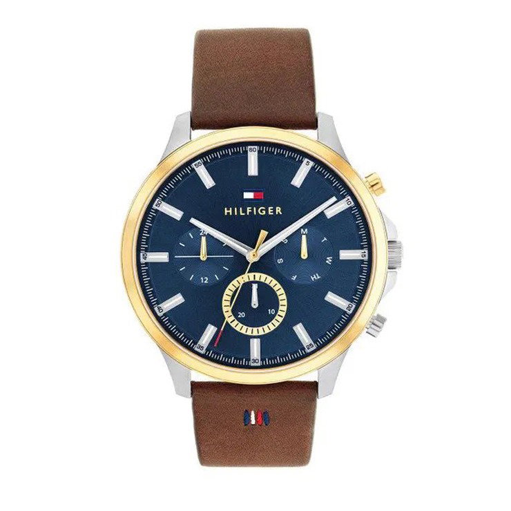 Tommy Hilfiger chronograph men watch with brown leather 