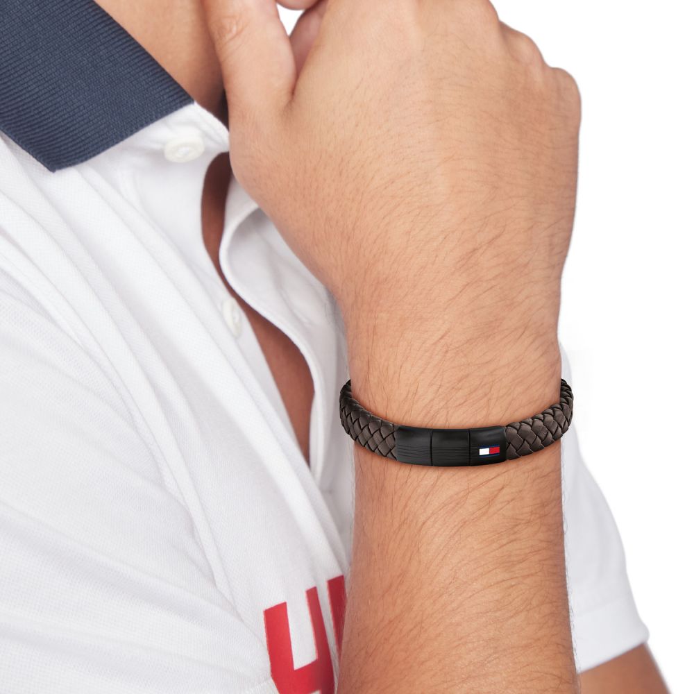 Tommy Hilfiger Men Brown Braided Bracelet