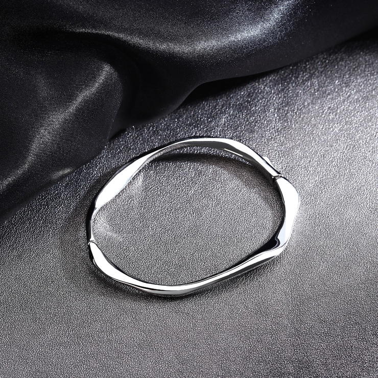 Trussardi T-DESIGN ladies bangle steel silver shape 60+50