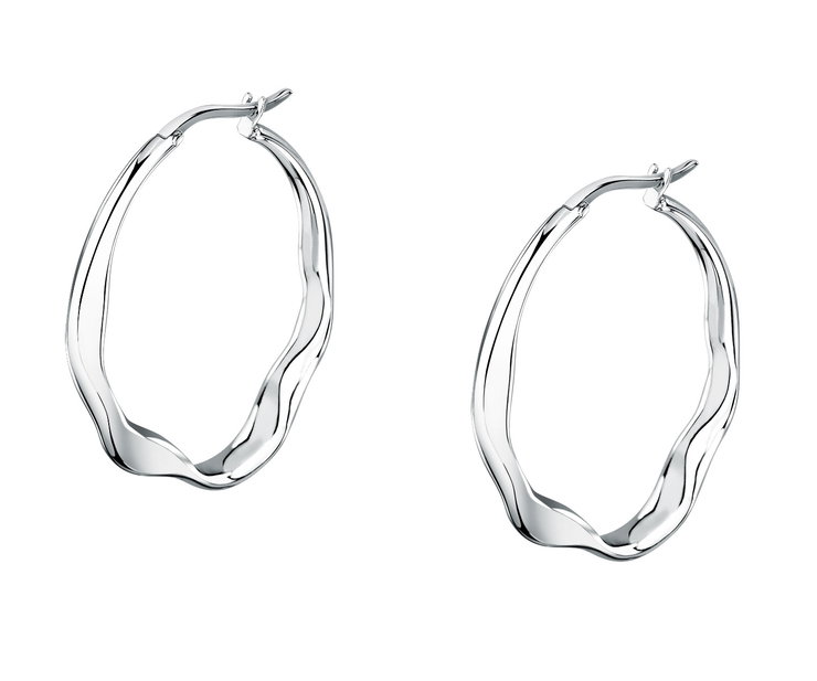 Trussardi T-DESIGN ladies earring steel silver size 30MM