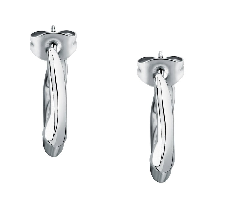 Trussardi T-DESIGN ladies earring steel silver size 20MM