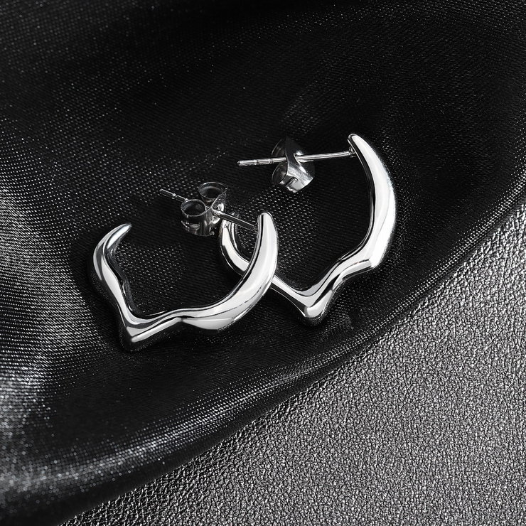 Trussardi T-DESIGN ladies earring steel silver size 20MM