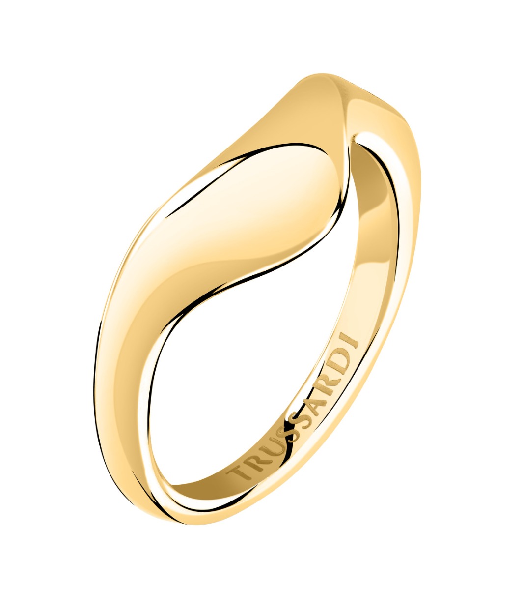 Trussardi T-DESIGN ladies ring stainless steel gold size 14