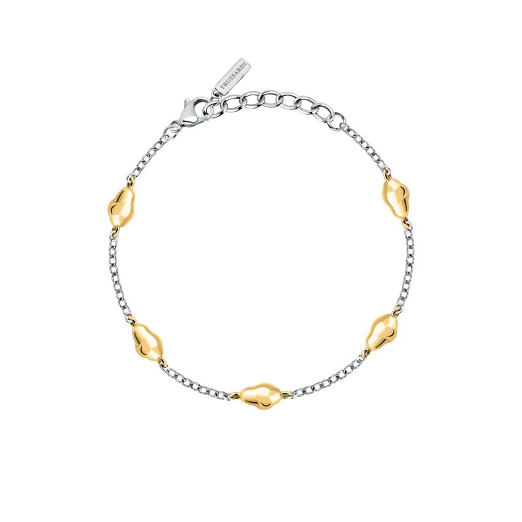 Trussardi T-DESIGN ladies bracelet steel silver , Gold size 16+3CM