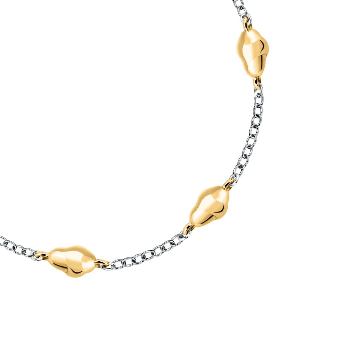 Trussardi T-DESIGN ladies bracelet steel silver , Gold size 16+3CM
