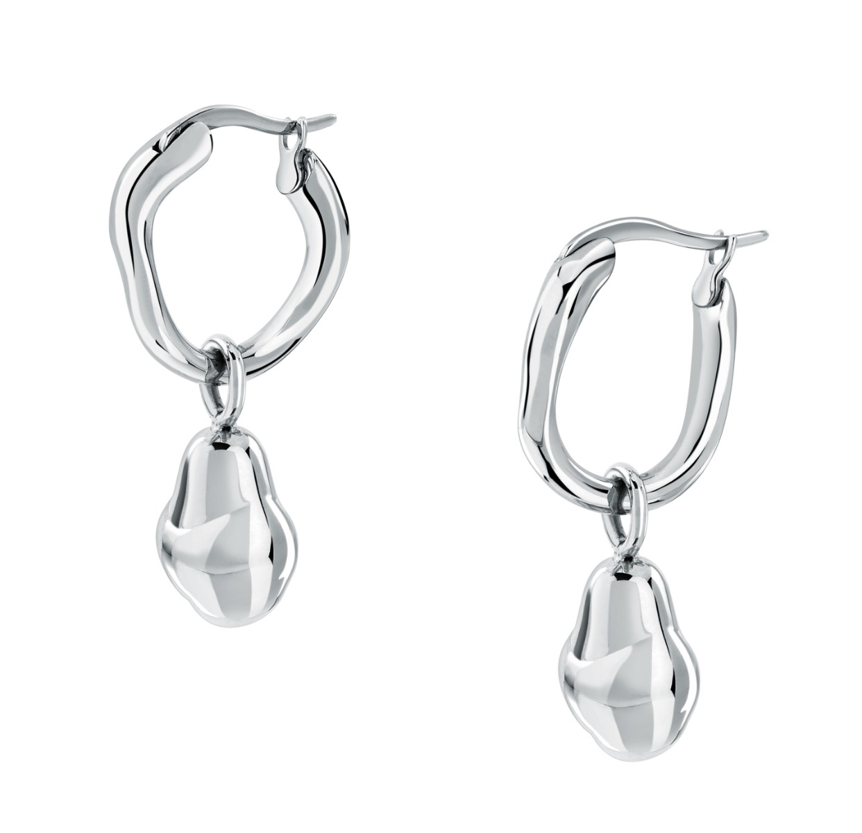 Trussardi T-DESIGN ladies earring steel silver size 28MM
