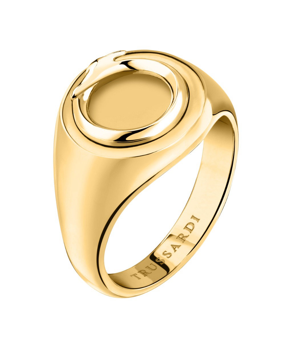 Trussardi T-HERITAGE women ring steel gold size 14