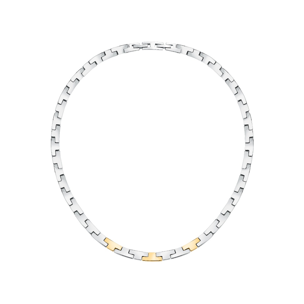 Trussardi T-LOGO women necklace steel silver , Gold size 40+2CM