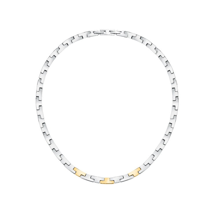 Trussardi T-LOGO women necklace steel silver , Gold size 40+2CM