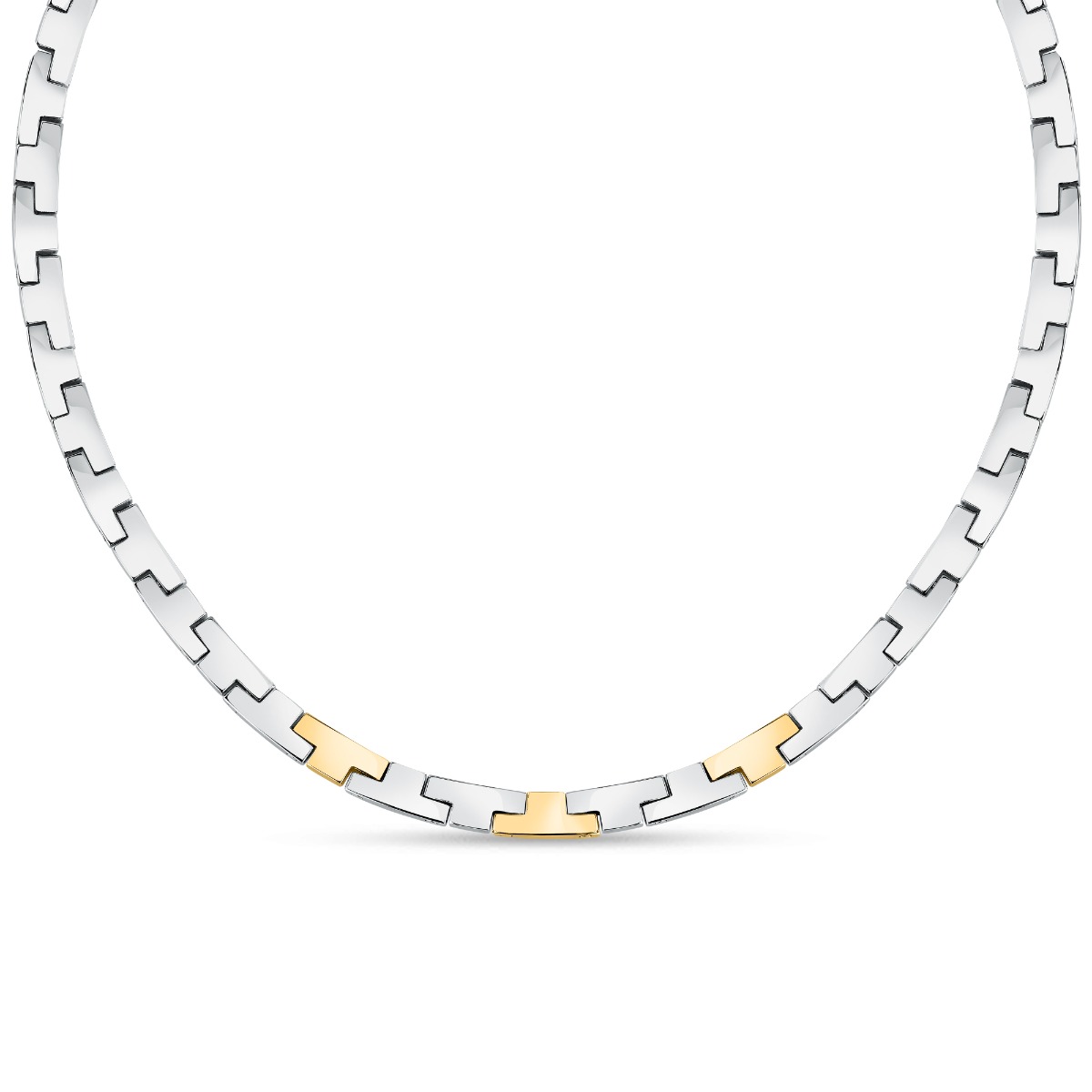 Trussardi T-LOGO women necklace steel silver , Gold size 40+2CM