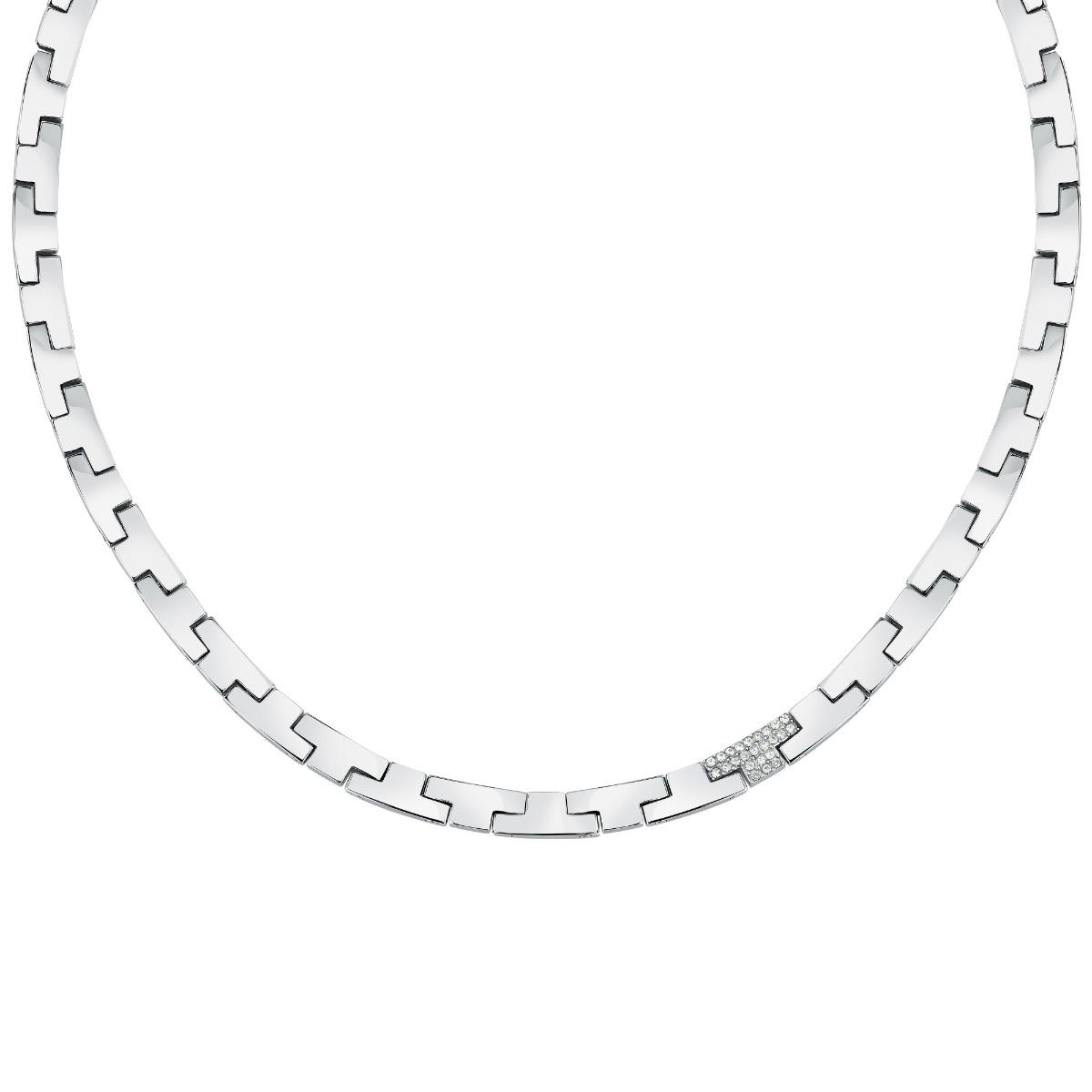 Trussardi T-LOGO women necklace steel silver size 40+2CM