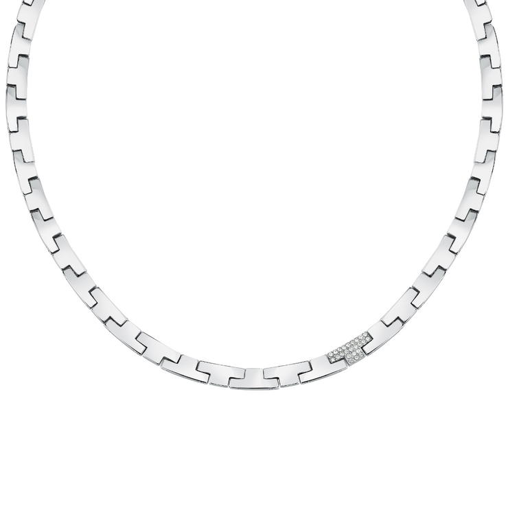 Trussardi T-LOGO women necklace steel silver size 40+2CM