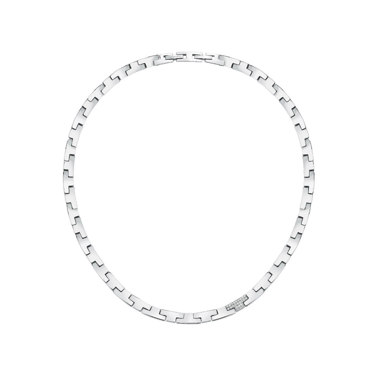 Trussardi T-LOGO women necklace steel silver size 40+2CM