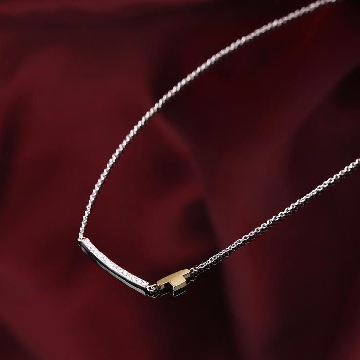 Trussardi T-LOGO women necklace gold , Silver size 40+5CM
