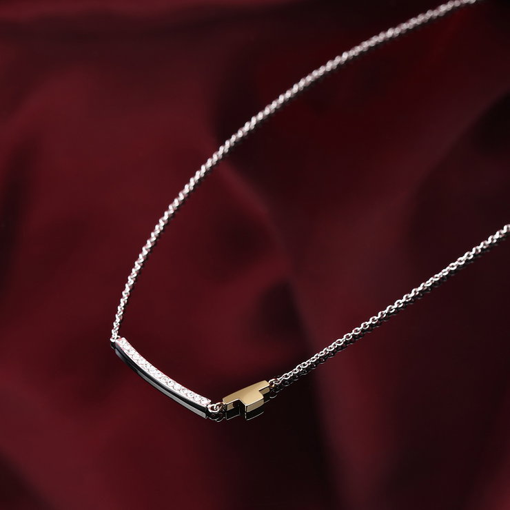 Trussardi T-LOGO women necklace gold , Silver size 40+5CM