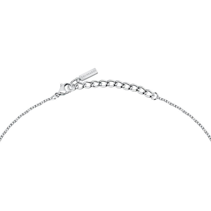 Trussardi T-LOGO ladies necklace silver/ crystal size 40+5CM 