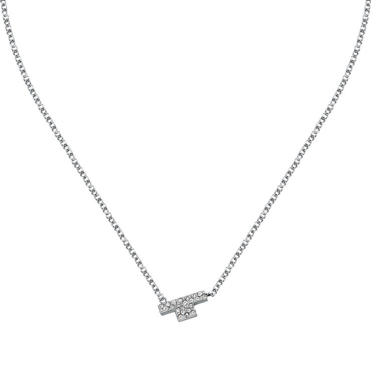 Trussardi ladies necklace T-LOGO steel silver size 40+5CM