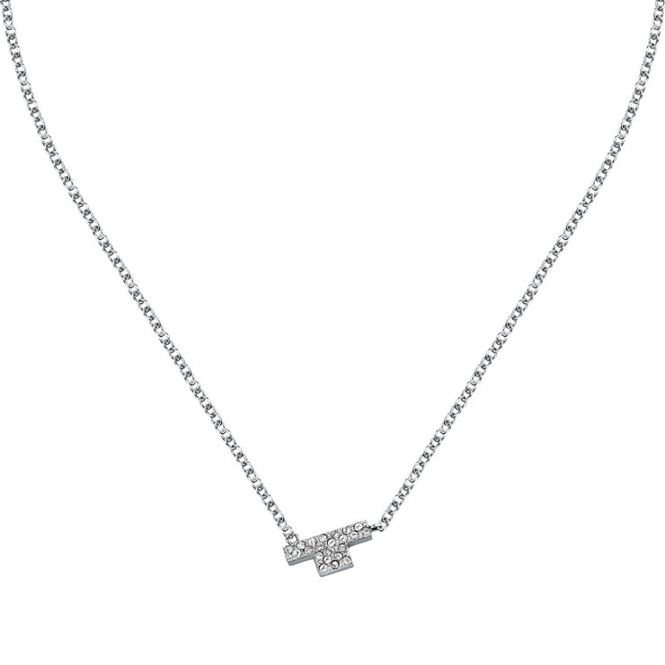 Trussardi ladies necklace T-LOGO steel silver size 40+5CM