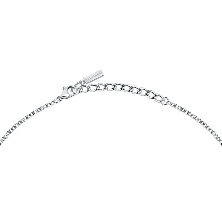 Trussardi ladies necklace T-LOGO steel silver size 40+5CM