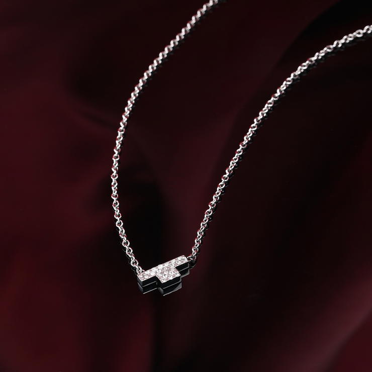 Trussardi ladies necklace T-LOGO steel silver size 40+5CM